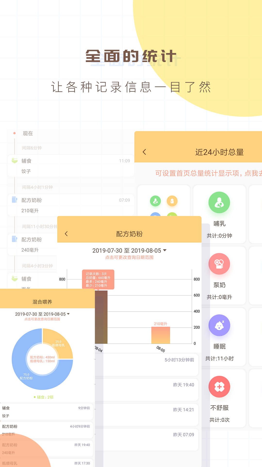 婴儿宝宝生活喂养记录展示图2