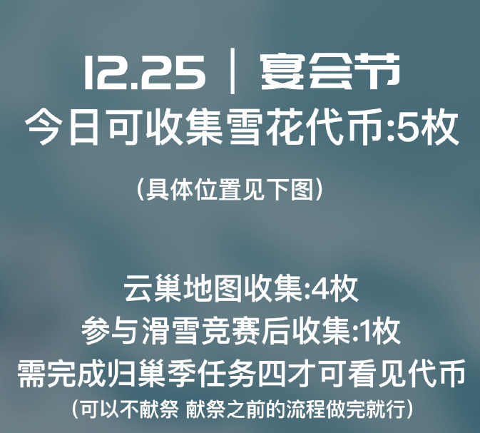 光遇12.25雪花代币位置在哪 12.25雪花代币位置攻略