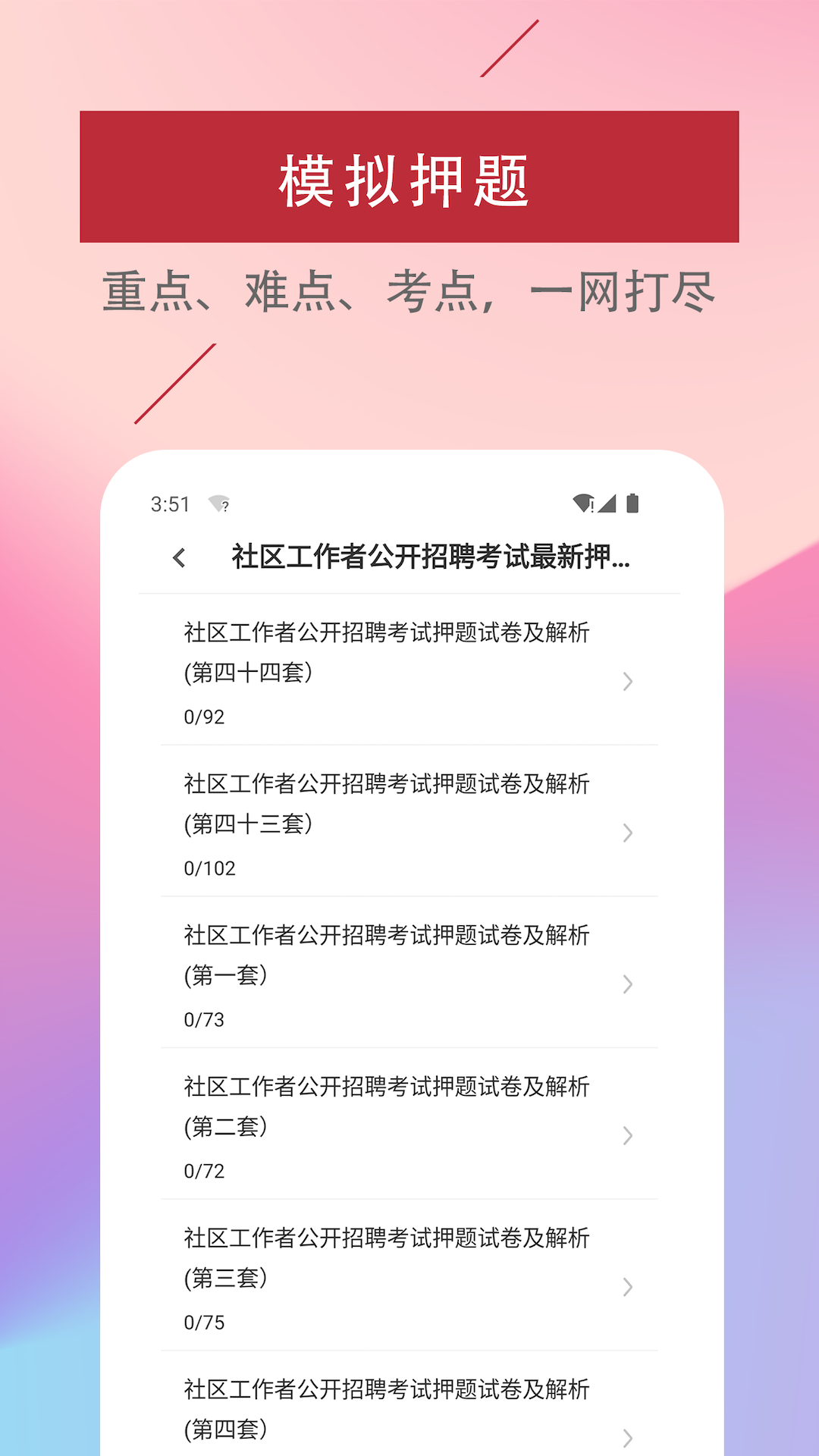 社区工作者易题库展示图3