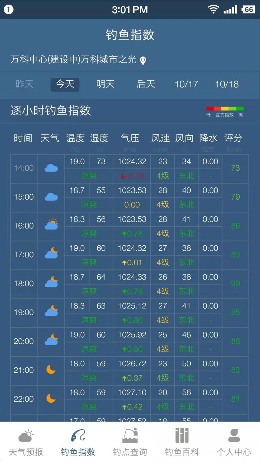 钓鱼天气预报展示图2