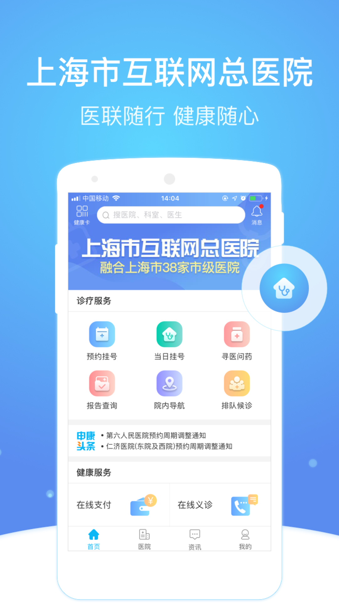 上海市级医院互联网总平台展示图1