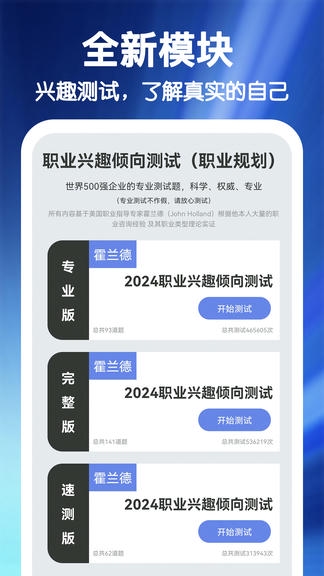 MBTI职业性格心理自测最新版软件展示图1