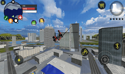 火柴人绳索英雄破解版999999钻999999金币游戏截图2