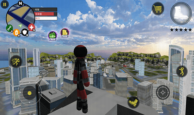 火柴人绳索英雄破解版999999钻999999金币游戏截图4