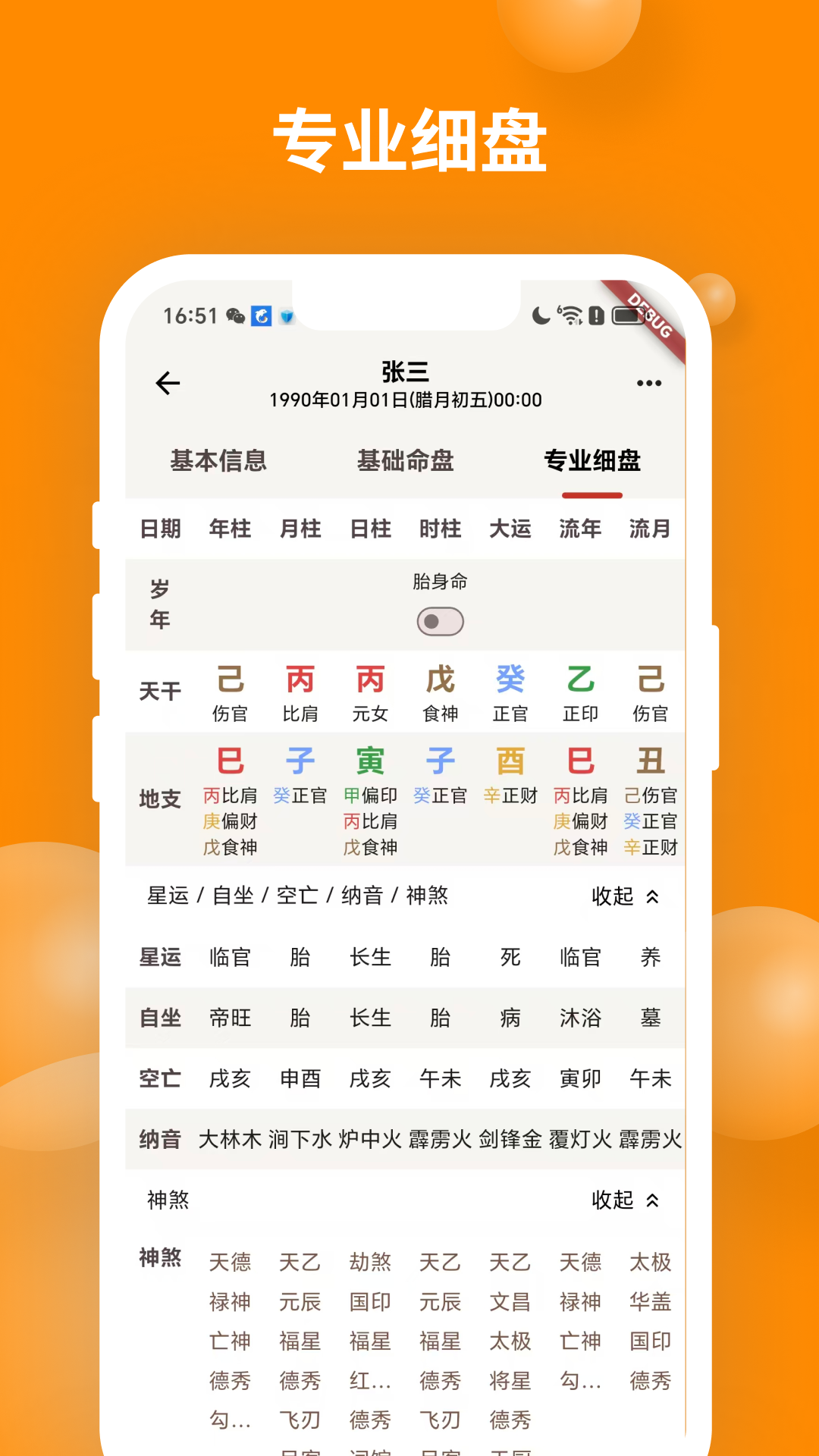 辰时八字排盘安卓版软件展示图2